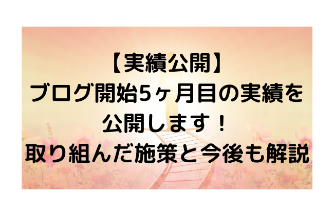 【実績公開】 ブログ開始5ヶ月目の実績を 公開します！ 取り組んだ施策と今後も解説